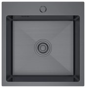Erga HD, 1-komorový oceľový drez 500x450x210 mm, grafitová, ERG-MLS-HD5045B