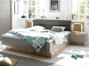 Posteľ s nočnými stolíkmi Capri 180x200 cm, dub wotan/šedá%