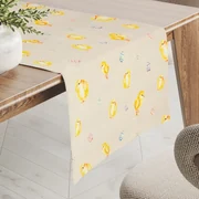 Biante Veľkonočný teflónový behúň na stôl TF-074 Kuriatka a kraslice na béžovom 20x120 cm