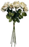 Kytica ruže krémová, 7 ks, v. 70 cm