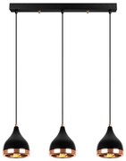 Závesné svietidlo v čierno-medenej farbe s kovovým tienidlom Yildo – Opviq lights