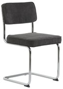 Sivá menčestrová jedálenská stolička Rupert – Unique Furniture