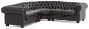 furniture-nabytek.cz - Rohová sedacia súprava Chesterfield z pravej kože, hnedá – 236×236×74 cm