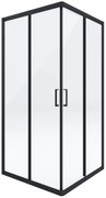 Deante Funkia, štvorcový sprchový kút 90x90 cm, výška 185cm, 5mm číre sklo, čierny profil, KYC_N41K