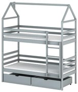 Posteľ Domček Alex 90x200 sivá