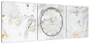 Obraz - Olejový papier s mramorovým designom (s hodinami) (90x30 cm)