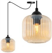 Závesné svietidlo Riffle Spider, 1x medové sklenené tienidlo