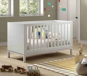 Detská postieľka s nastaviteľnou výškou Eva biela 70x140cm