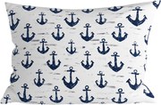 Bavlnená obliečka na vankúš NAVYSTA POLY 50x70 cm, modro-biela