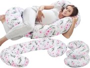 Tehotenský a dojčiaci vankúš BABYMAM PREMIUM 300 cm 3v1 - Kvety v záhrade