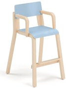 Vysoká stolička DANTE, s opierkami rúk, výška 500 mm, breza, laminát - modrá