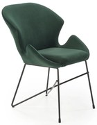 Tmavozelená zamatová stolička KAND 458