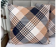 Obliečka na vankúš Karo Oranžové 40x40 cm – moderné káro, 100 % bavlna