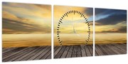Obraz - Mólo s výhľadom (s hodinami) (90x30 cm)
