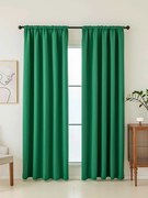 Blackout závesy Elias tmavozelená – 140 × 160 cm (2 ks) - riasiaca stuha