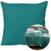 SATÉNOVÁ DEKORAČNÁ OBLIEČKA NA VAKÚŠ SATYNLOVE 40X40 CM TMAVOTYRKYSOVÁ