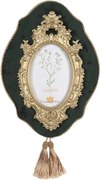 Zeleno - zlatý nástenný fotorámik so strapcami Baroque - 22*3*31 cm / 10*15 cm