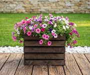 AMADEA Drevený obal na kvetináč tmavý, 32x32x24cm Český výrobok