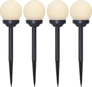 Súprava 4 vonkajších solárnych svetiel Star Trading Globus, výška 27 cm