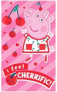 Dievčenské uterák Prasiatko Peppa - motív I Feel Cherrific - 100% bavlna - 30 x 50 cm