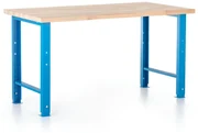 Výškovo nastaviteľný dielenský stôl Basic 150 x 80 cm, modrá
