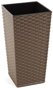 Kvetináč UH 250x250 mm FINEZJA hnedý výška 460 mm ratan s vložkou KLC