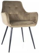 Jídelní křeslo Lemon Velvet olivové