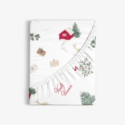 Goldea vianočná bavlnená napínacia plachta - české vianoce 80 x 160 cm