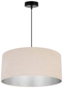 Závesné svietidlo Mediolan, 1x svetlobéžové/chrómové textilné tienidlo