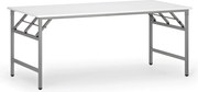 Konferenčný stôl FAST READY, 180x90 cm, sivostrieborná podnož, biela