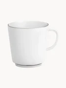 Ručne vyrobená šálky z porcelánu's ručne maľovaným platinovým okrajom Vitruv, 2 ks