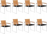 vidaXL Záhradné stoličky 8 ks s podložkami akáciový masív