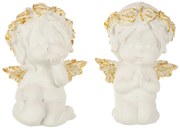 Sada 2ks bielych anjelov s patinou - 15*11*37cm