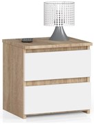 Nočný stolík CL2 2SZ CLP dub sonoma / biely