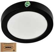 BERGE Okrúhly LED panel prisadený - čierny - 18W - PC - neutrálna biela