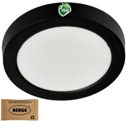 BERGE Okrúhly LED panel prisadený - čierny - 18W - PC - neutrálna biela