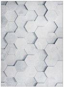 Kusový koberec ANDRE Hexagon 3D 1180, 120x170, šedá, chodba / predsieň, Dywany Łuszczów
