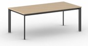 Rokovací kancelársky stôl PRIMO INVITATION, 200x100 cm, čierna podnož, buk