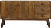 Drevená komoda Espita so šuplíkmi a dvierkami - 152*40*80cm