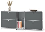 Kovová odkladacia skrinka »CN3« so 4 výklopnými priehradkami, sivá