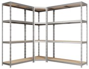 Kovový regál CORNER BUDGET PACK 180x160x190x40 cm, 4x HDF polica, zinok