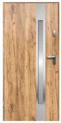 Vchodové dvere Hestia, 90 L, rozmer vr. zárubne: 1000 × 2070 mm, oceľ, ľavé, dub Sonoma, plné
