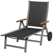 ASS COMFORT lehátko - strieborné + čierne