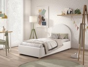 Dizajnová posteľ s úložným priestorom Moon biela buklé 90x200cm