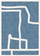 Ručne tkaný vlnený koberec's nízkym vlasom Gotland