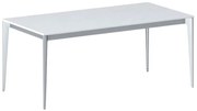 Rokovací kancelársky stôl PRIMO ACTION, 180x90 cm, sivostrieborná podnož, biela