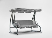 Garden Line ZÁHRADNÁ HOJDAČKA 210 x 120 x 170 cm ŠEDÁ S FUNKCIOU LEŽANÍKA