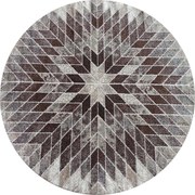 DY Béžový okrúhly koberec s geometrickým vzorom Panamero 10 Rozmer: 80 cm