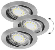 Rabalux LED zápustné bodové svietidlo Lite 3x3W | 240lm | 3000K - set 3 ks, saténový chróm, 1166