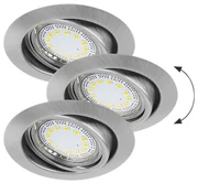 Rabalux LED zápustné bodové svietidlo Lite 3x3W | 240lm | 3000K - set 3 ks, saténový chróm, 1166